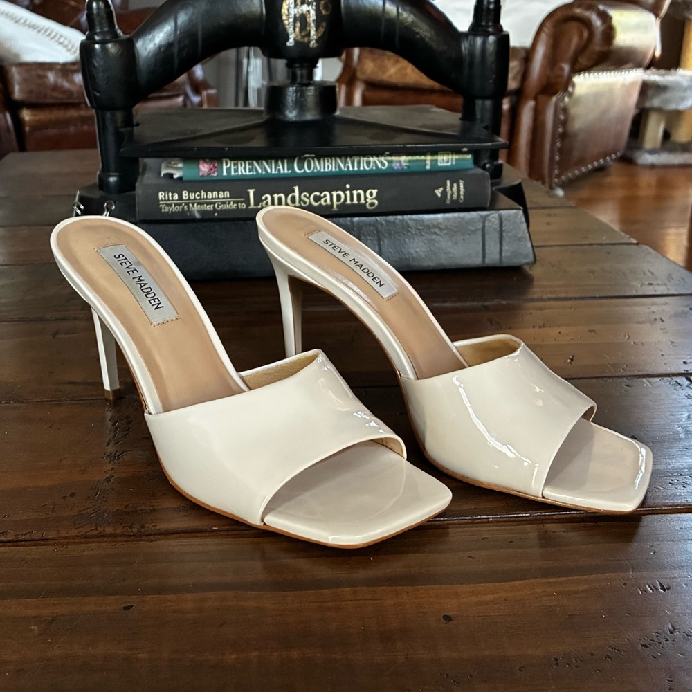 Steve Madden Cream Open-Toe Heels